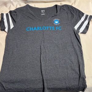 Charlotte FC Women's Charcoal V-Neck Tee